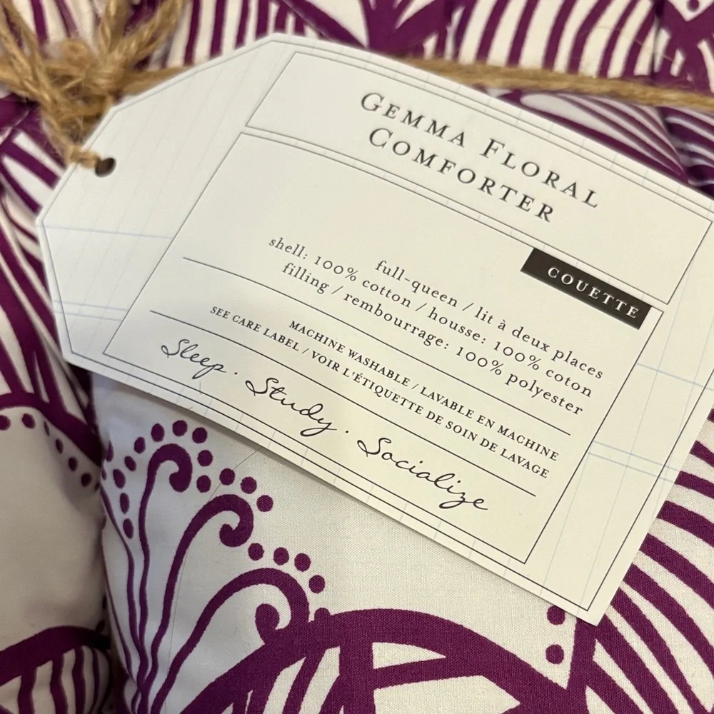 Pottery Barn Teen Purple and White Comforter